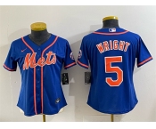 Women's New York Mets #5 David Wright Royal Cool Base Stitched Baseball Jersey