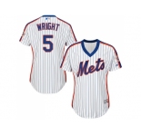 Women's New York Mets #5 David Wright White(Blue Strip) AlternateStitched MLB Jersey