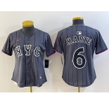 Women's New York Mets #6 Starling Marte Gray 2024 City Connect Cool Base Stitched Jersey