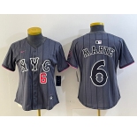Women's New York Mets #6 Starling Marte Gray 2024 City Connect Cool Base Stitched Jerseys