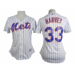 women mlb jerseys new york mets #33 harvey white[blue stripe]