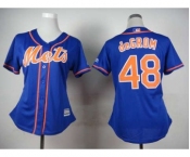 women mlb jerseys new york mets #48 degrom blue[number orange]