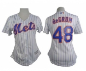women mlb jerseys new york mets #48 degrom white[blue strip]