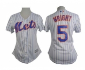 women mlb jerseys new york mets #5 wricht white[blue strip]