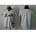 women mlb jerseys new york mets blank cream(blue strip)