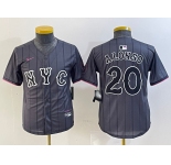 Youth New York Mets #20 Pete Alonso Grey 2024 City Connect Cool Base Stitched Jersey