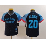 Youth New York Mets #20 Pete Alonso Navy 2024 All Star Limited Stitched Jersey