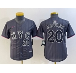 Youth New York Mets #20 Pete Alonso Number Grey 2024 City Connect Cool Base Stitched Jersey