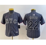 Youth New York Mets #22 Juan Soto Graphite 2024 City Connect Limited Stitched Baseball Jersey