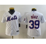 Youth New York Mets #39 Edwin Díaz White Cool Base Stitched Baseball Jersey