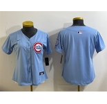 Women's Chicago Cubs Blank Blue 2024 25 2nd Alternatemited Stitched Baseball Jersey