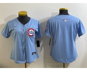 Women's Chicago Cubs Blank Blue 2024 25 2nd Alternatemited Stitched Baseball Jersey