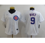 Women's Nike Chicago Cubs #9 Javier Baez Authentic Royal White Alternate Baseball Jersey