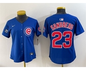 Youth Chicago Cubs #23 Ryne Sandberg Royal 'Ryne Sandberg Tribute' Vapor Limited V2 Stitched Baseball Jersey