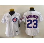 Youth Chicago Cubs #23 Ryne Sandberg White Home Limited Stitched Baseball Jersey