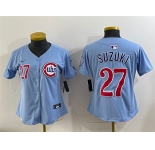 Youth Chicago Cubs #27 Seiya Suzuki Blue 2024-25 2nd Alternate Limited Stitched Baseball Jersey
