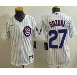 Youth Chicago Cubs #27 Seiya Suzuki White Limited Stitched Jersey