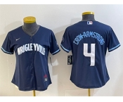 Youth Chicago Cubs #4 Pete Crow-Armstrong Navy City Connect Stitched Jersey