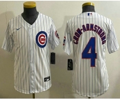 Youth Chicago Cubs #4 Pete Crow Armstrong White Limited Stitched Jersey