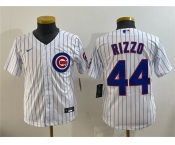 Youth Chicago Cubs #44 Anthony Rizzo White Cool Base Stitched Baseball Jersey