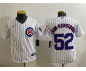 Youth Chicago Cubs #52 Pete Crow-Armstrong White Cool Base Stitched Baseball Jersey