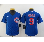 Youth Nike Chicago Cubs #9 Javier Baez Authentic Blue Home Cool Base Baseball Jersey