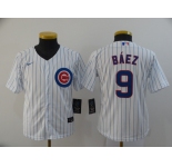 Youth Nike Chicago Cubs #9 Javier Baez Authentic White Home Cool Base Baseball Jersey