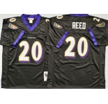 NFL Men's Baltimore Ravens#20 Ed Reed M&N  Black  Football Jersey