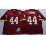 Mitchell and Ness Washington Redskins #44 John Riggins Red With 50TH Patch Authentic Throwback Football Jersey
