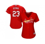 Women St.Louis Cardinals #23 Marcell Ozuna Red Alternate Stitched MLB Jersey