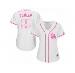 Women's Majestic St. Louis Cardinals #25 Dexter Fowler Replica White Fashion Cool Base MLB Jersey