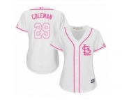 Women's Majestic St. Louis Cardinals #29 Vince Coleman Replica White Fashion Cool Base MLB Jersey