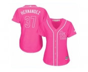 Women's Majestic St. Louis Cardinals #37 Keith Hernandez Replica Pink Fashion Cool Base MLB Jersey