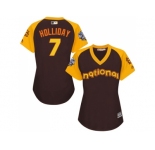 Women's Majestic St. Louis Cardinals #7 Matt Holliday Authentic Brown 2016 All-Star National League BP Cool Base MLB Jersey