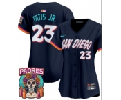 Women's  San Diego Padres #23 Fernando Tatis Jr. Obsidian 2026 City Connect Stadium Limited Stitched Baseball Jersey