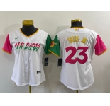 Women's San Diego Padres #23 Fernando Tatis Jr. White 2022 City Connect Cool Base Stitched Baseball Jersey(Run Small)