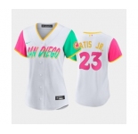 Women's San Diego Padres #23 Fernando Tatis Jr. White 2022 City Connect Cool Base Stitched Baseball Jersey