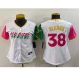 Women's San Diego Padres #38 Jorge Alfaro White 2022 City Connect Cool Base Stitched Jersey