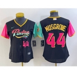 Women's San Diego Padres #44 Joe Musgrove Number Black 2022 City Connect Cool Base Stitched Jersey