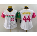 Women's San Diego Padres #44 Joe Musgrove White Number 2022 City Connect Cool Base Stitched Jersey