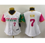 Women's San Diego Padres #7 Ha Seong Kim Number White 2022 City Connect Cool Base Stitched Jersey