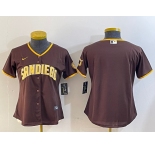 Women's San Diego Padres Blank Brown Cool Base Stitched Jersey