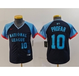 Youth San Diego Padres #10 Jurickson Profar Number Navy 2024 All Star Limited Stitched Jersey