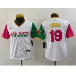 Youth San Diego Padres #19 Tony Gwynn White 2022 City Connect Cool Base Stitched Jersey