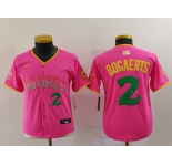 Youth San Diego Padres #2 Xander Bogaerts Pink Player Number Fashion Baseball Jersey