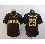 Youth San Diego Padres #23 Fernando Tatis Jr. Alternate Replica Brown Nike Jersey