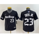 Youth San Diego Padres #23 Fernando Tatis Jr. Black Gothic Edition Vapor Limited Stitched Baseball Jersey