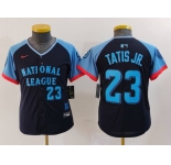Youth San Diego Padres #23 Fernando Tatis Jr Number Navy 2024 All Star Limited Stitched Jersey