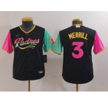 Youth San Diego Padres #3 Jackson Merrill Black Fashion Baseball Jersey