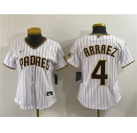Youth San Diego Padres #4 Luis Arraez White Stitched Baseball Jersey